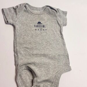 Carters Baby Boy Gray Handsome Like Daddy Graphic Short Sleeve Bodysuit 1 Piece